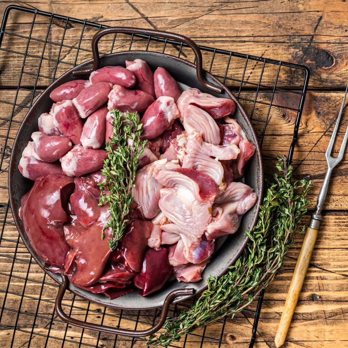 5 Frozen Chicken Gizzards, Livers, Hearts - Image 1